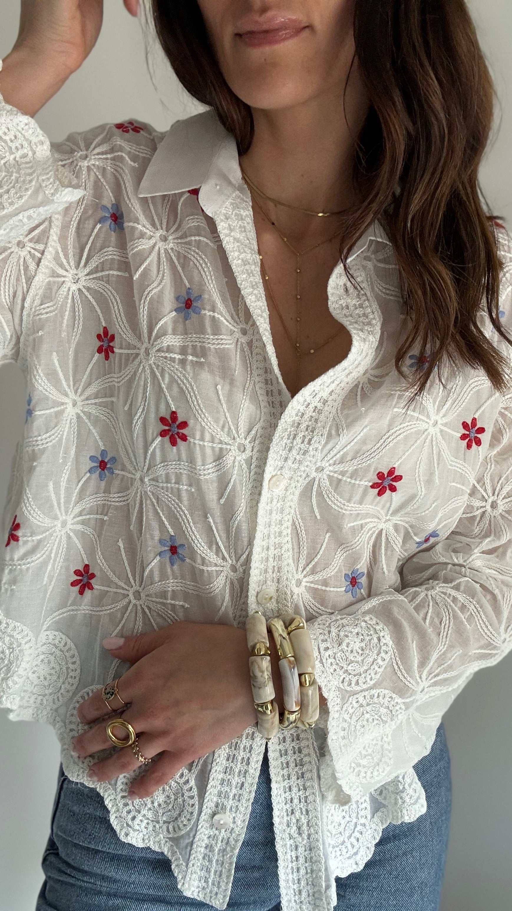 CAMICIA LIO FIORI RICAMATI