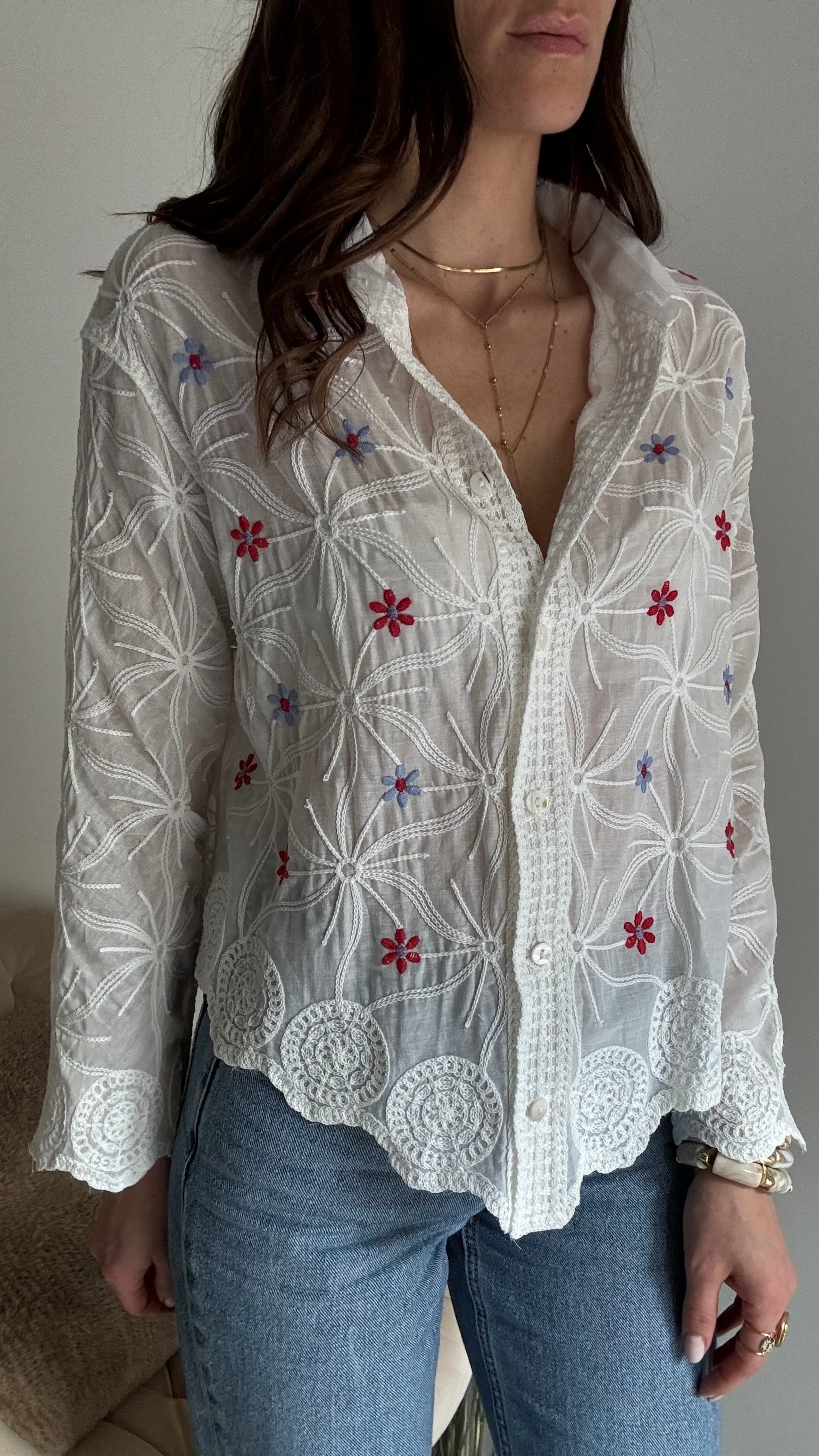 CAMICIA LIO FIORI RICAMATI