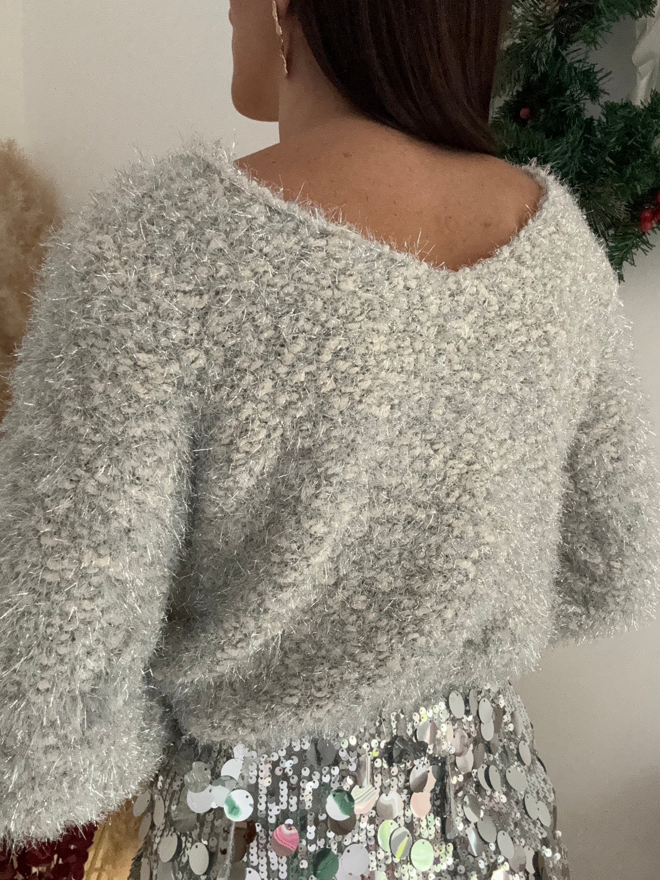 MAGLIONE BOUCLE' BIANCO