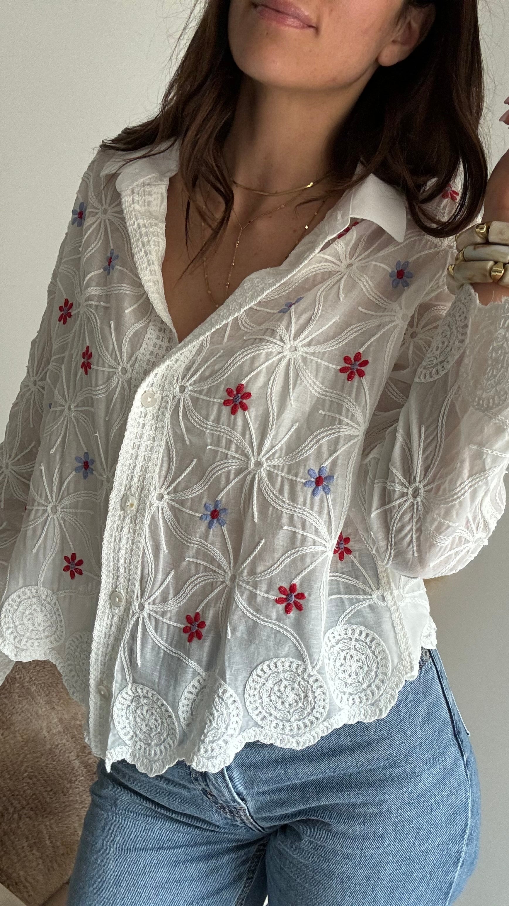 CAMICIA LIO FIORI RICAMATI