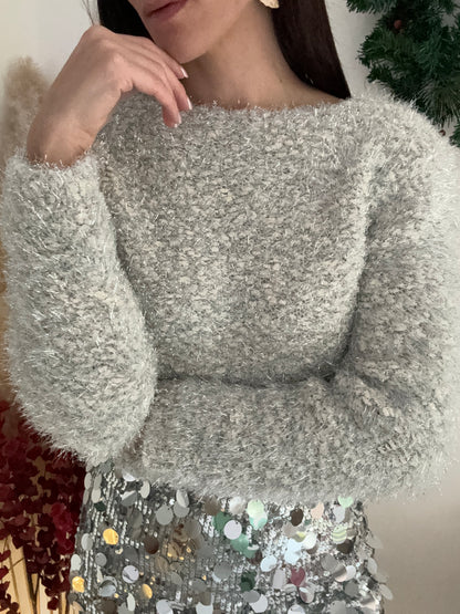 MAGLIONE BOUCLE' BIANCO