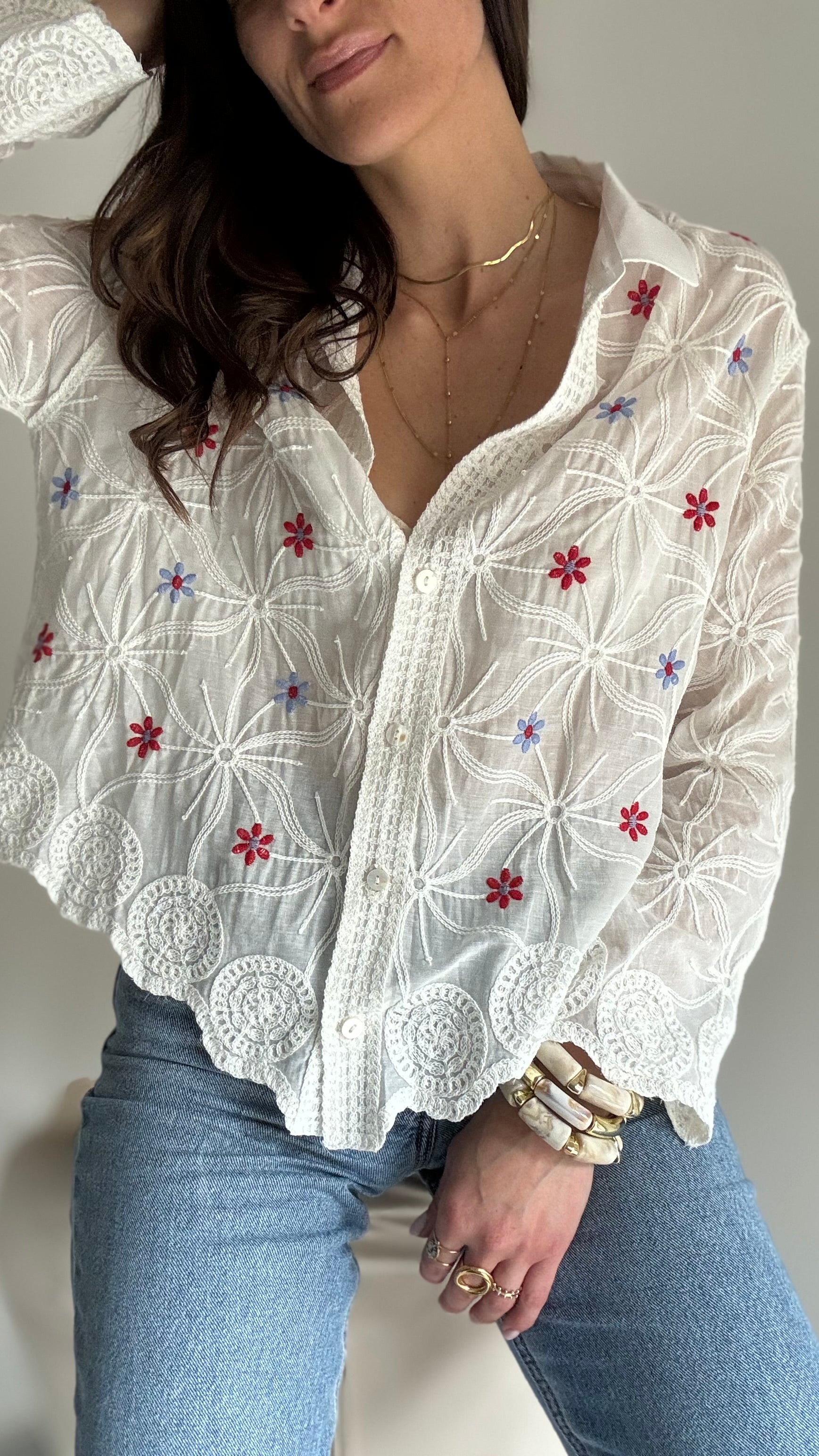 CAMICIA LIO FIORI RICAMATI