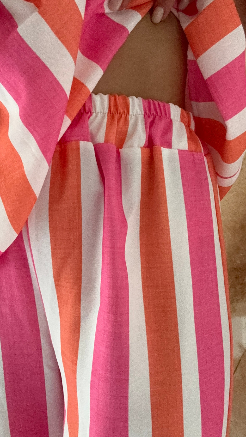 COORDINATO TOP+PANTALONE ROSA ARANCIO