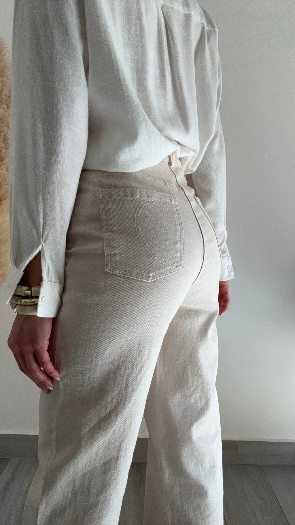 JEANS CUORE RICAMATO