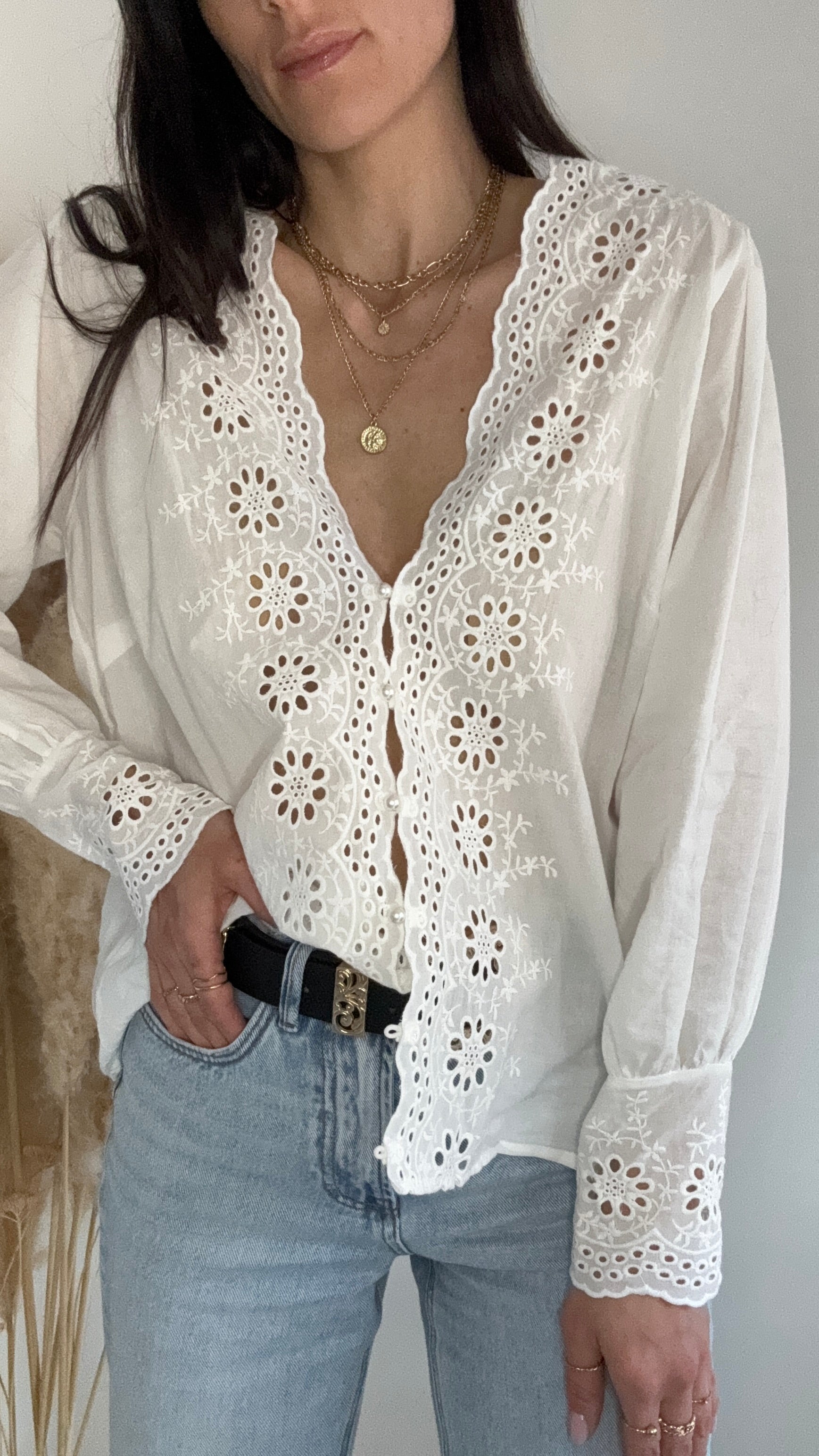 BLUSA IN PIZZO SANGALLO